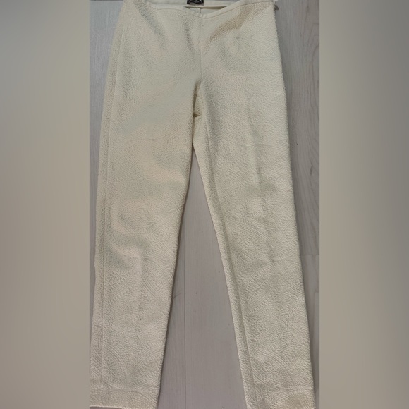 J. McLaughlin Cream Textured Trousers